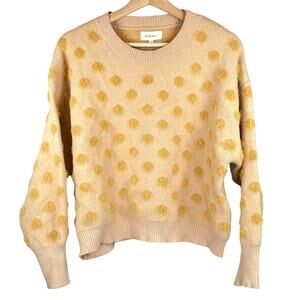 Bohme Beige Yellow Ernie Polka Dot Sweater Women's M Long Sleeve Pullover